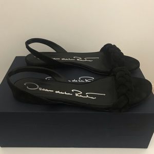Oscar De La Renta Braided Suede Katlin Sandals